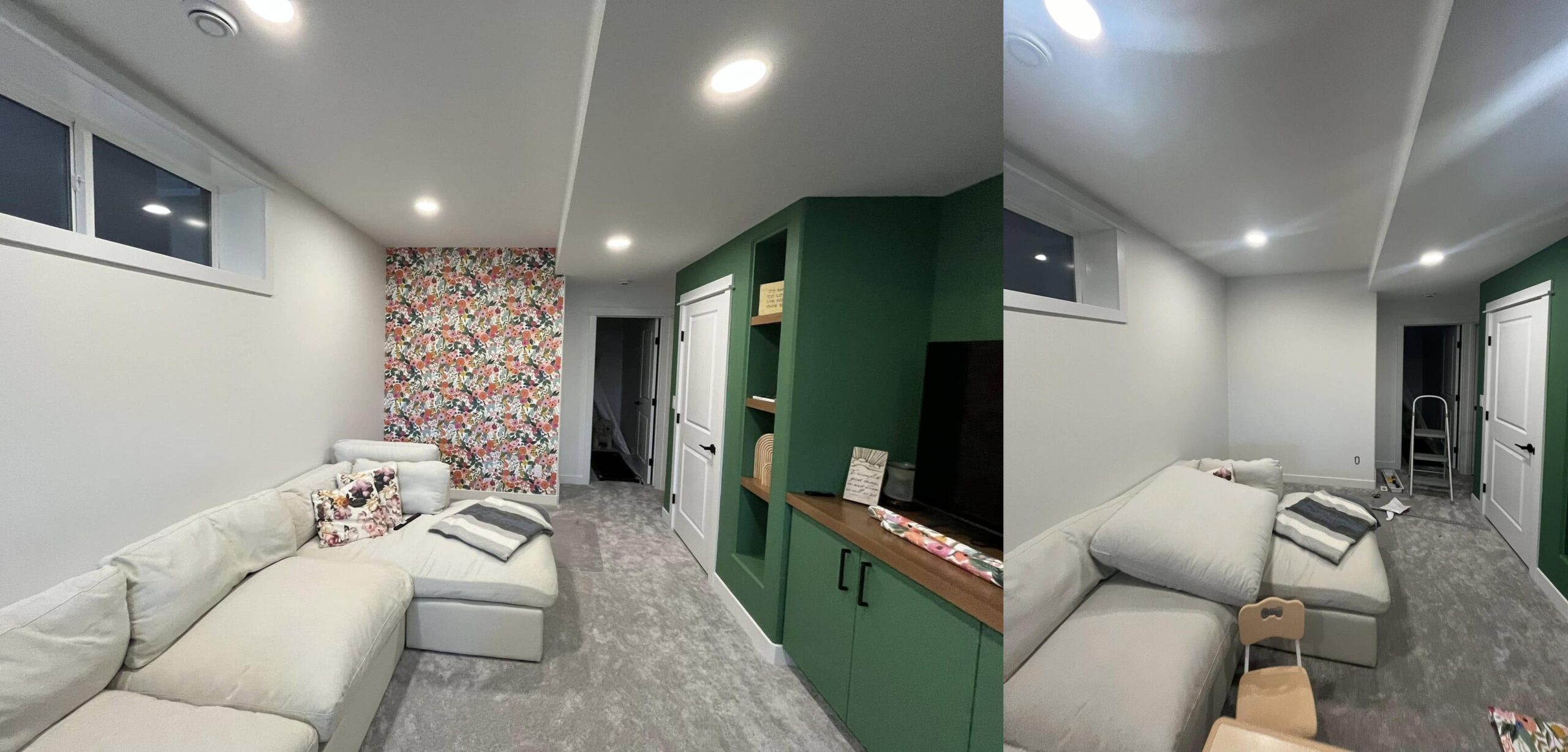 a colorful decorative wall of before and after