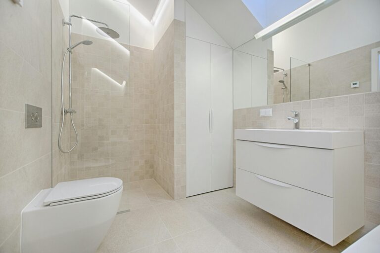 modern bathroom in white color style