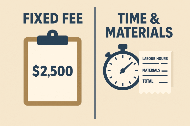 handyman pricing in Saskatoon – time and materials vs fixed fee comparison